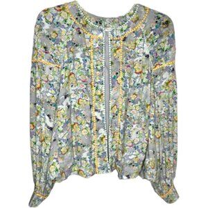 Blank London for Anthropologie Open Floral Watercolor Jacket - Multi - M